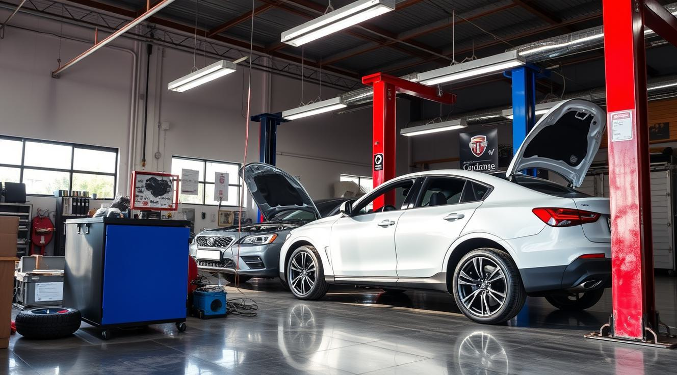 Servis mərkəzində minik avtomobilləri